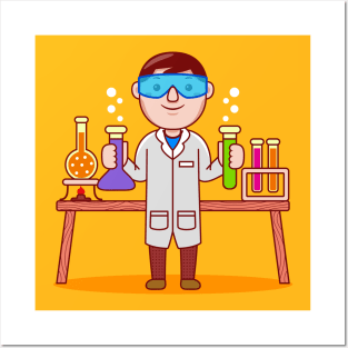 Cute Chemist Cartoon Posters and Art